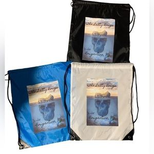 NWT The Salty Brigs, Brigantine, NJ Drawstring Back Pack - Blue